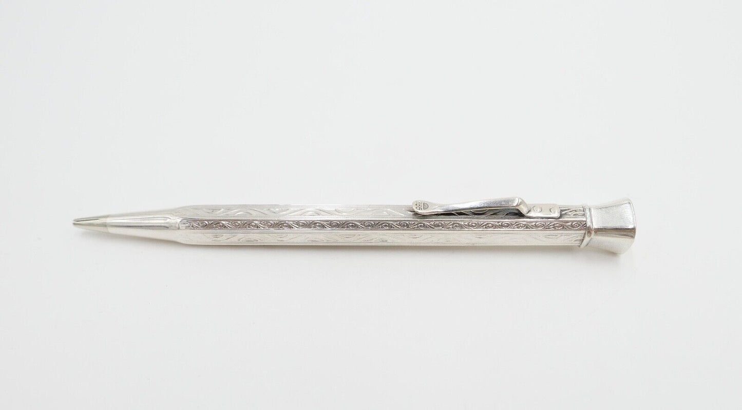 Jugendstil Bleistift Stift für Minen LN - Laurin Silber 835 - Antikhandel-Stuttgart