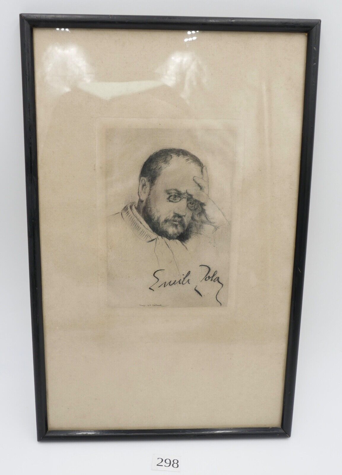 Kopie Émile Zola, mit Unterschrift ( aus dem Leben ); Gustav Courbet - Antikhandel-Stuttgart