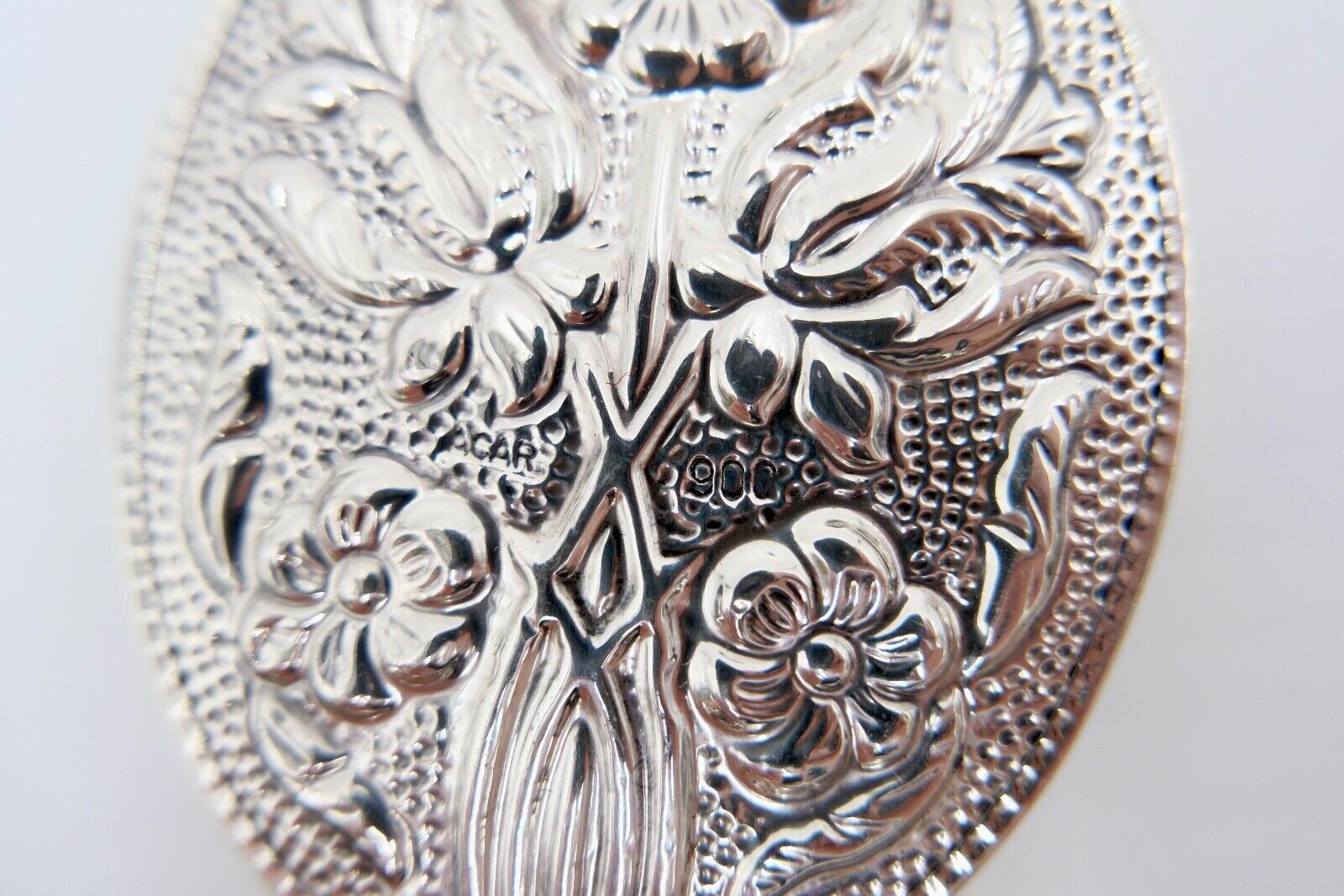 2x alte Handspiegel ACAR / TURAN 900 Silber Blumenmuster Taschenspiegel - Antikhandel-Stuttgart