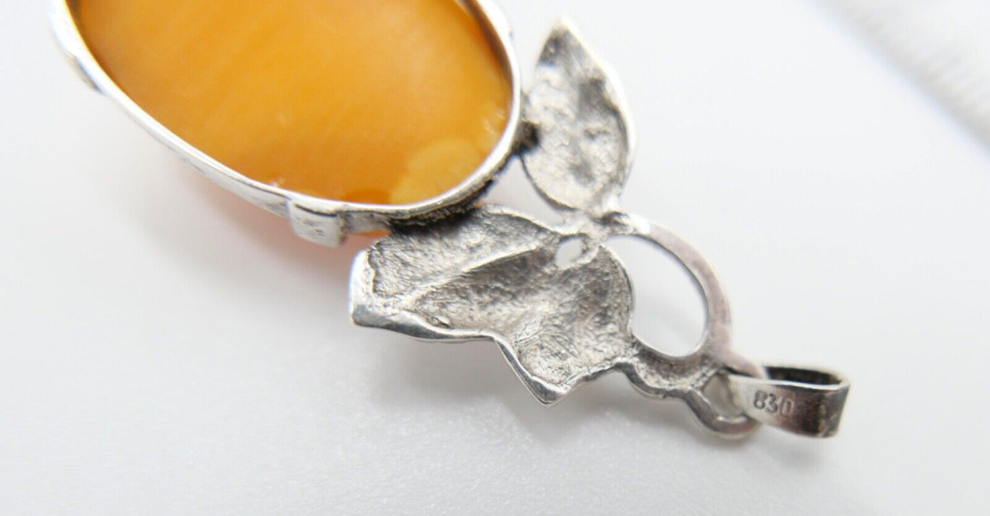 Floraler 830 Silber Bernstein butterscotch Anhänger - Antikhandel-Stuttgart