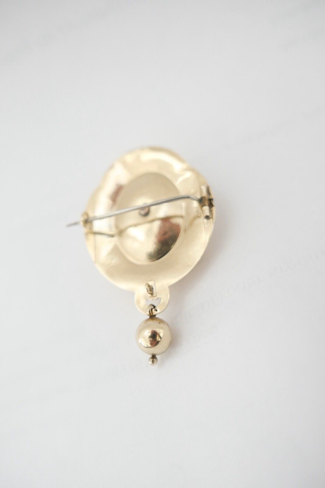 große BIEDERMEIER um 1840 antike Brosche 585 / 14K Schaumgold Saatperle ONYX - Antikhandel-Stuttgart