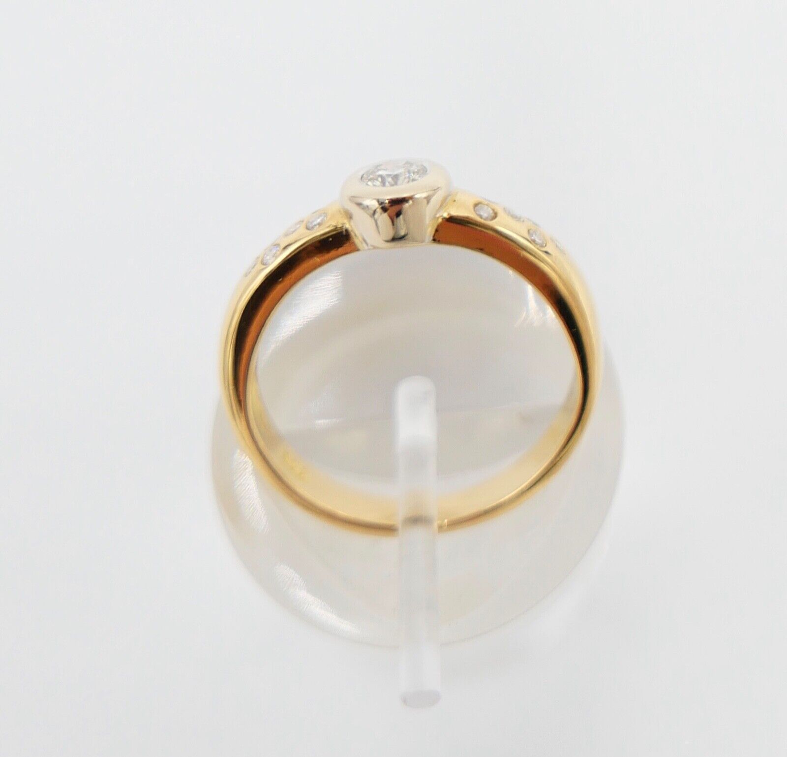 Eleganter Bicolor Gelb/Weiß Gold Ring 0,32 Ct SI Brillant 750 18K Gr. 53 - Antikhandel-Stuttgart