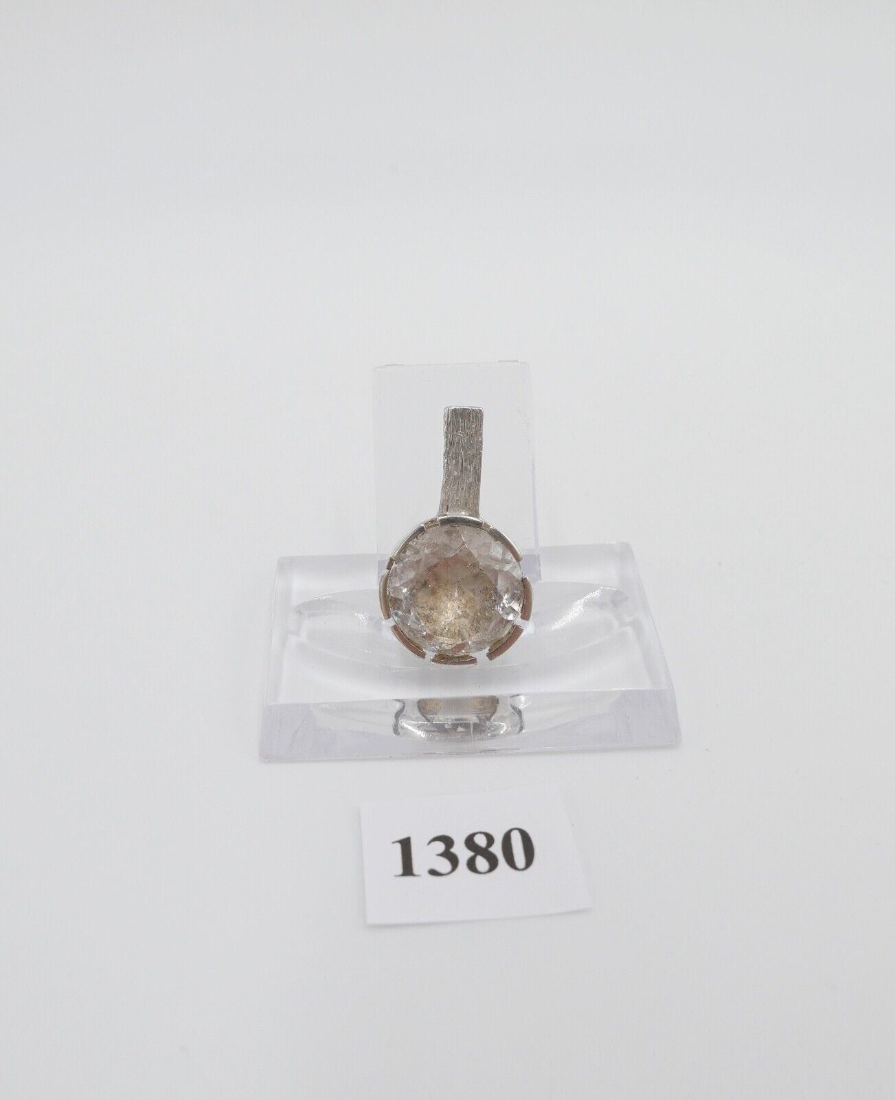 NIELSEN 925S RNS Silber Anhänger mit großem Bergkristall Ø 18 mm - Antikhandel-Stuttgart