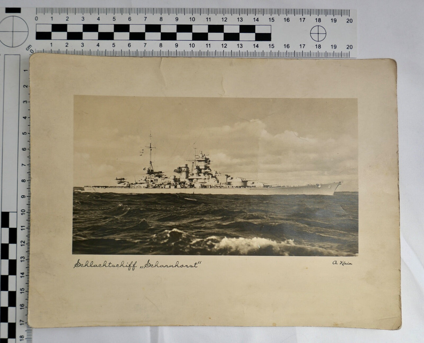 Bild Druck Schlachtschiff Scharnhorst von A. Klein - Antikhandel-Stuttgart