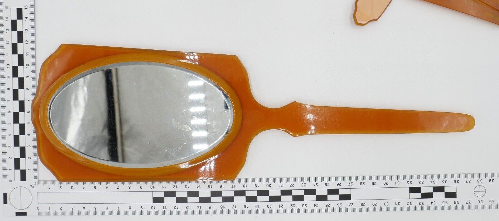 Altes Frisierset Bakelit / Zelluloid ART DECO 1930er Tischuhr TRUE TIME TELLERS - Antikhandel-Stuttgart