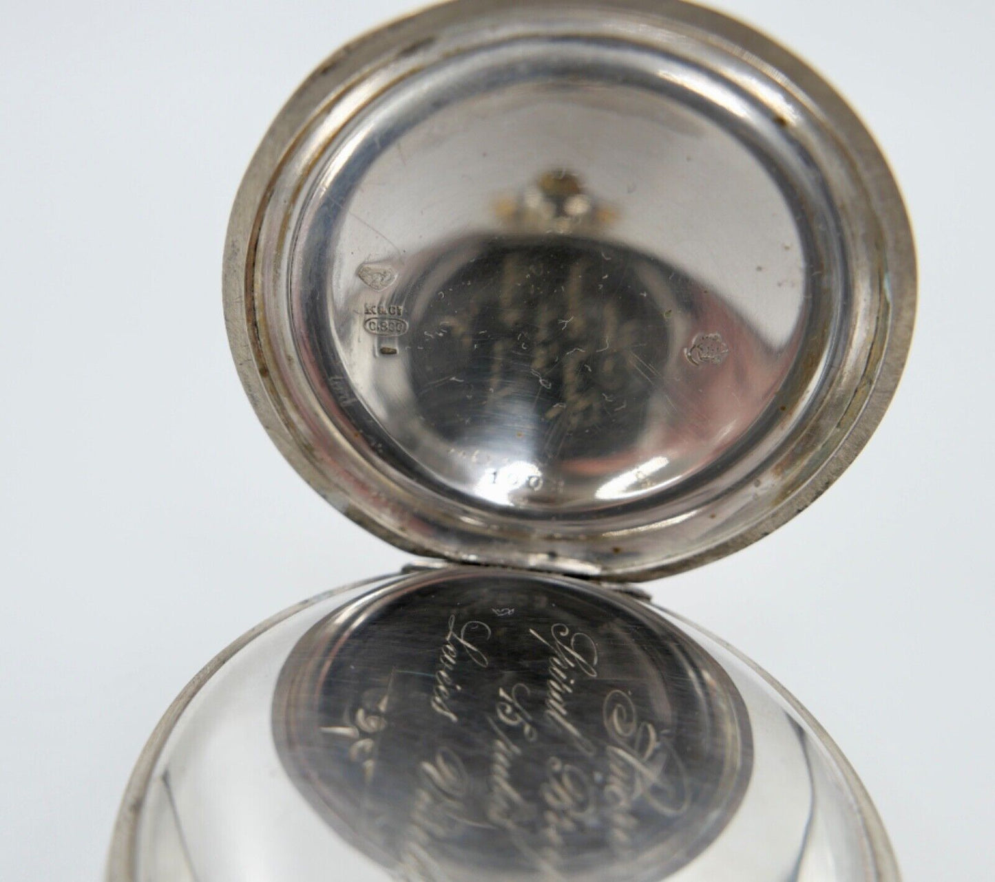 VORWÄRTS Open Face 800 Silber Taschenuhr um 1900 K&CI Schweiz - Antikhandel-Stuttgart