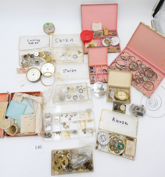 Diverse Ersatzteile Zubehör für WECKER Uhrwerk Uhrmacher Uhr alt - Antikhandel-Stuttgart