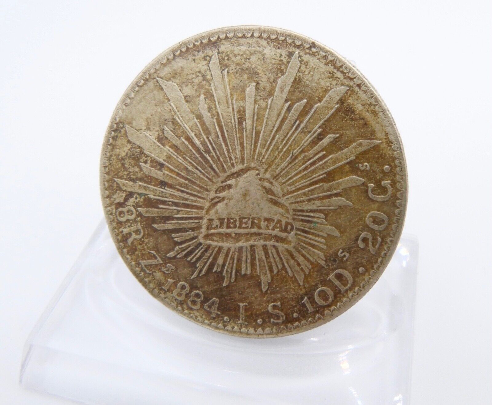 29,6 gr Mexiko 8 Reales 1884 Zs Münze Zacatecas Silber - Antikhandel-Stuttgart
