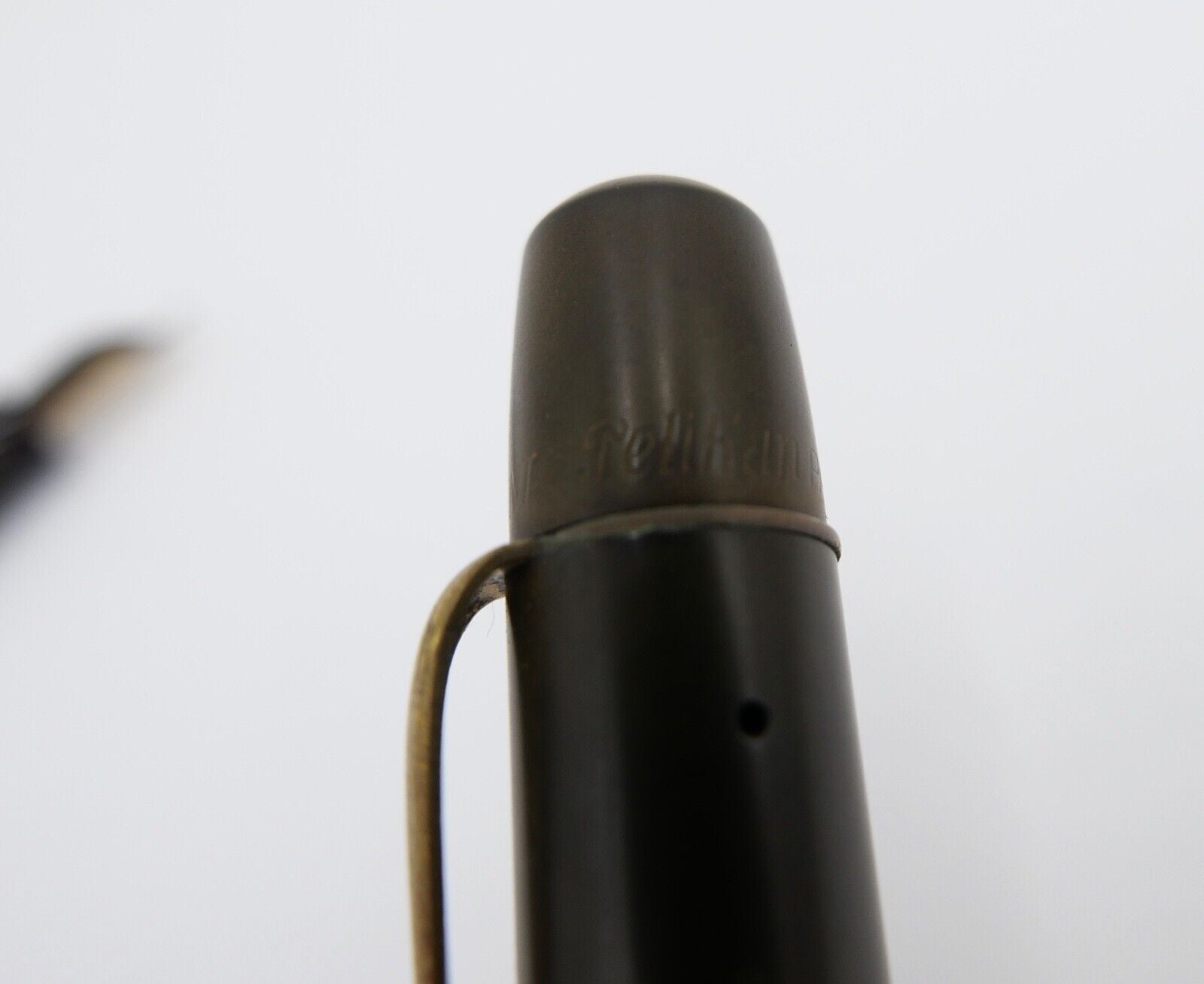 30er PELIKAN 100 Kolbenfüller Füller 585 14Ct Gold Feder grün schwarz gestreift - Antikhandel-Stuttgart