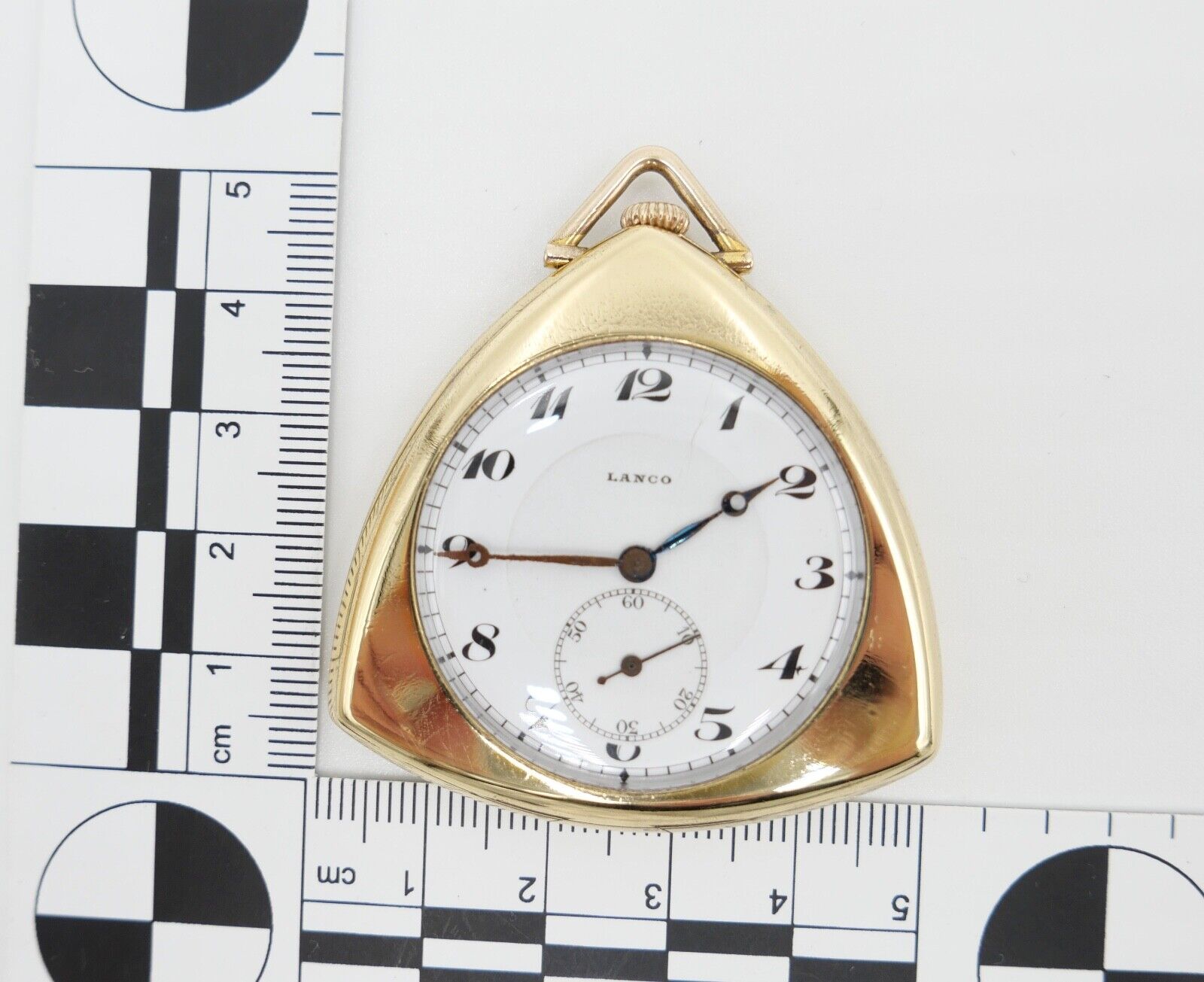 Taschenuhr Seltene Dreieckige LANCO vergoldet pocket watch Dreieck Plaque Or - Antikhandel-Stuttgart