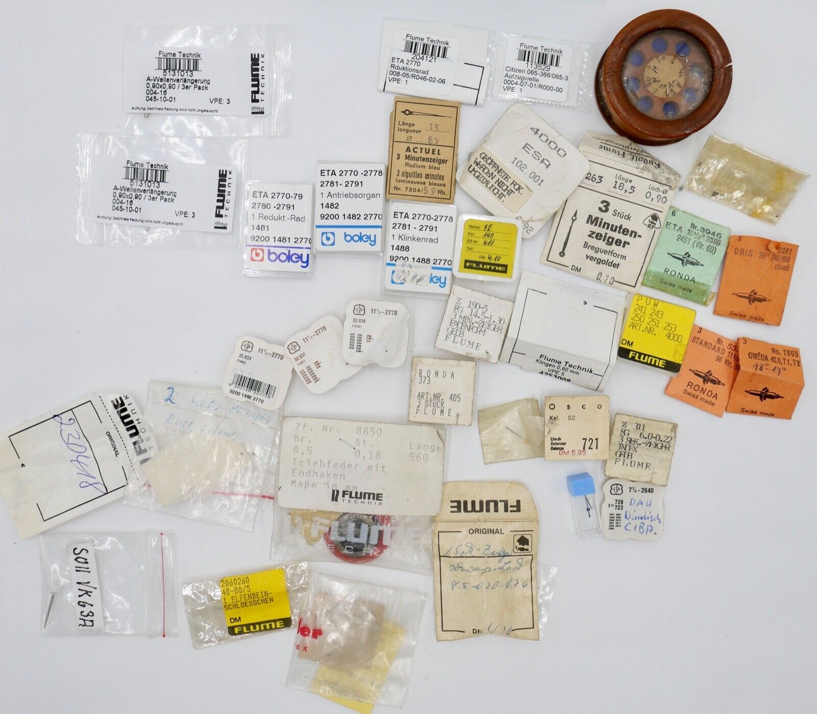 diverse Ersatzteile neu Zubehör Armbanduhren Uhrwerk Uhrmacher Uhr alt antik - Antikhandel-Stuttgart