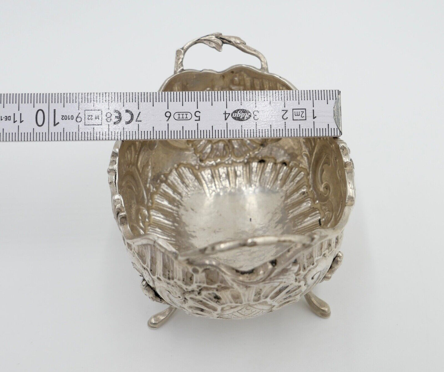 Alter Jugendstil Zucker Behälter Konfektschale 800 - 900 Silber 10x8 cm - Antikhandel-Stuttgart