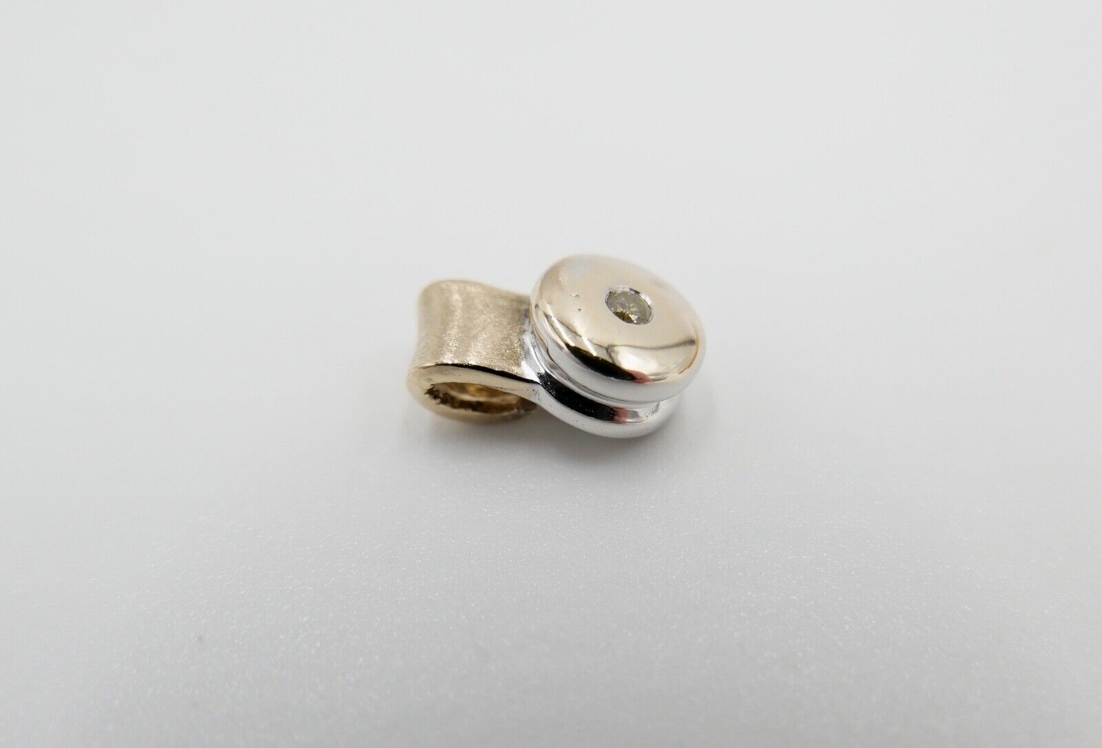 SOLITÄR Bicolor Anhänger Fancy Yellow gelb Brillant 585 14K Gelb Weiß Gold 0,05 - Antikhandel-Stuttgart