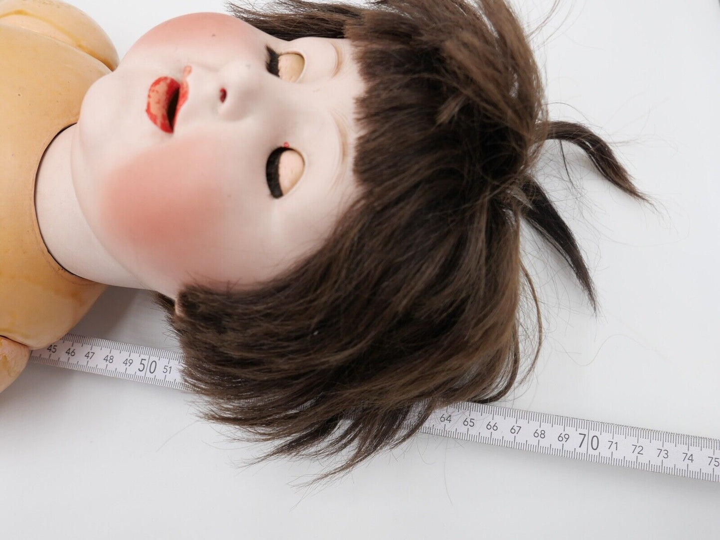 Antike Puppe Porzellan Kopf old doll 66 cm made in Germany Schlafaugen - Antikhandel-Stuttgart