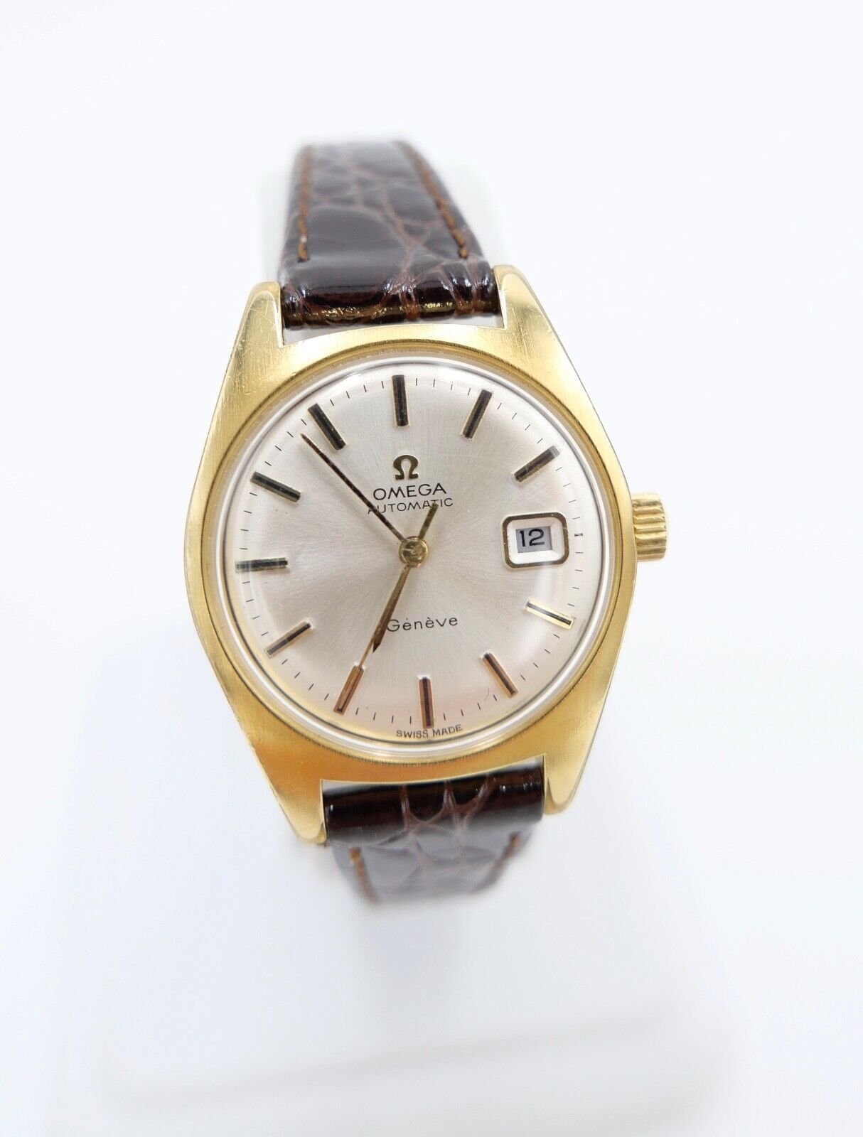 alte 60er Jahre OMEGA Geneve Damenuhr Cal. 681 Ref. 566.012 vergoldet neues Band - Antikhandel-Stuttgart
