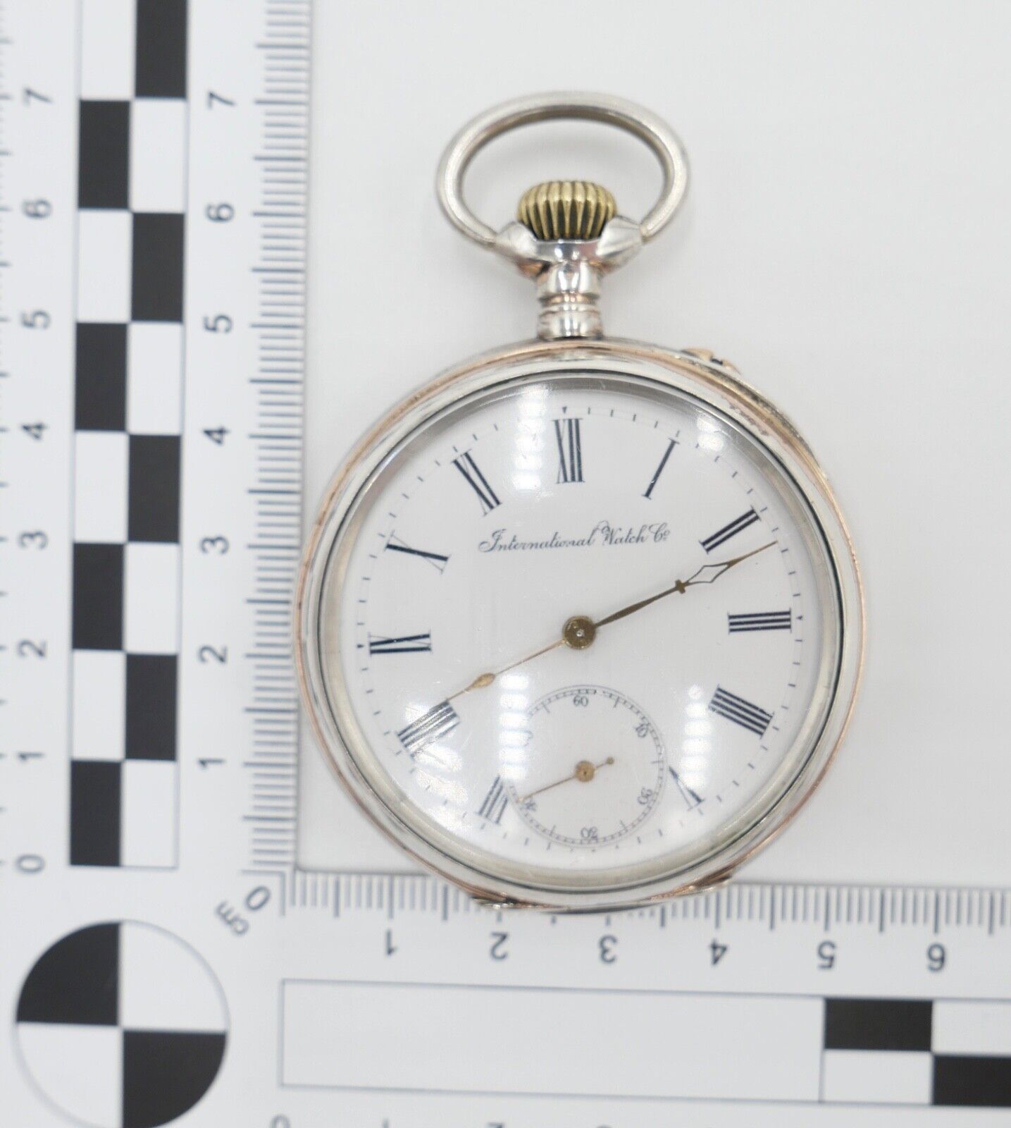 1888 IWC Open Face Kaliber 49 Taschenuhr 800 Silber Ø 50mm - Antikhandel-Stuttgart