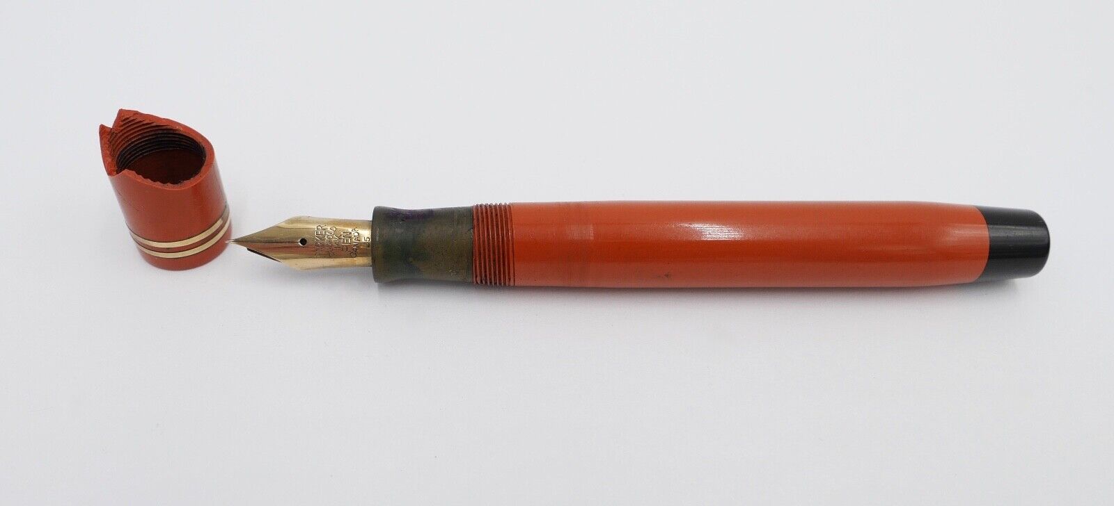 Vintage 30er Jahre PARKER Duofold Big Red Ø 12 mm 14Ct / 585 Gold Feder 35 - Antikhandel-Stuttgart