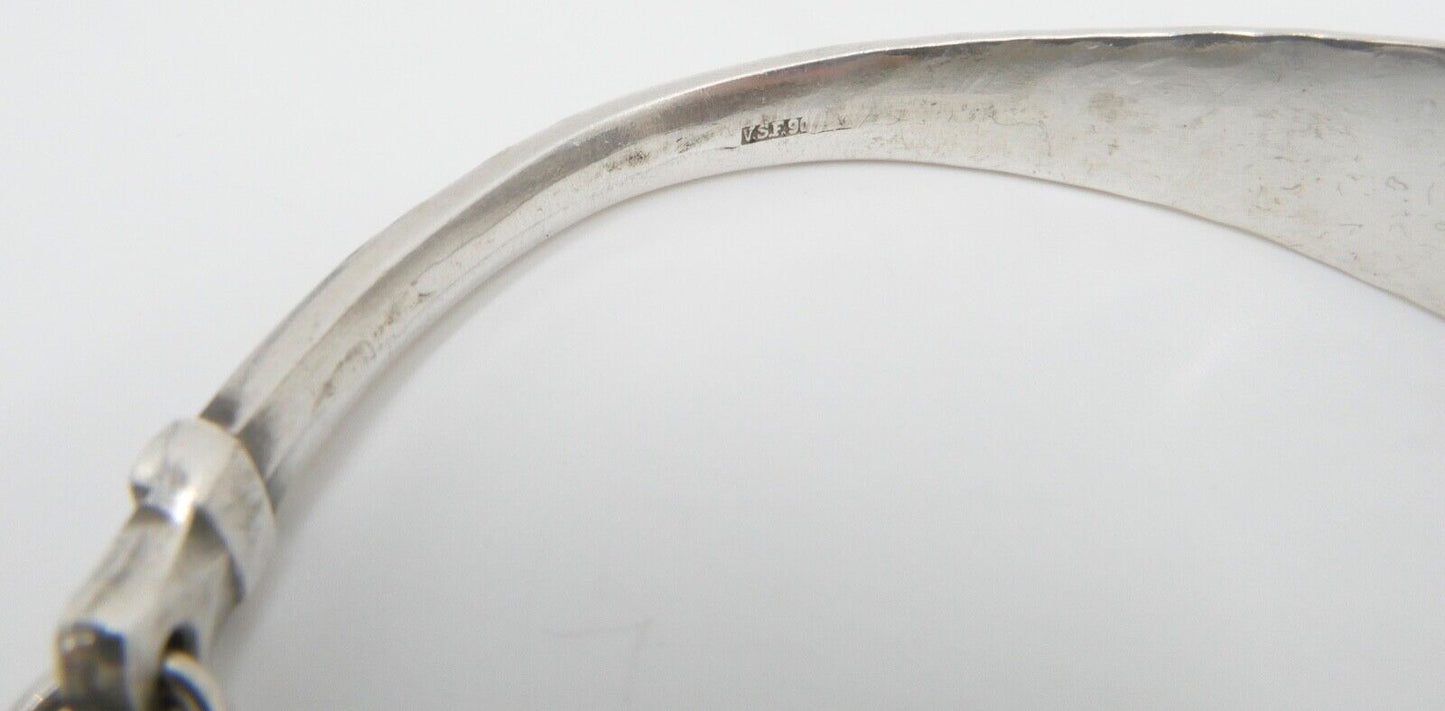 80er Jahre Silber 900 Armband gehämmert Magnetverschluss V.S.F - Antikhandel-Stuttgart