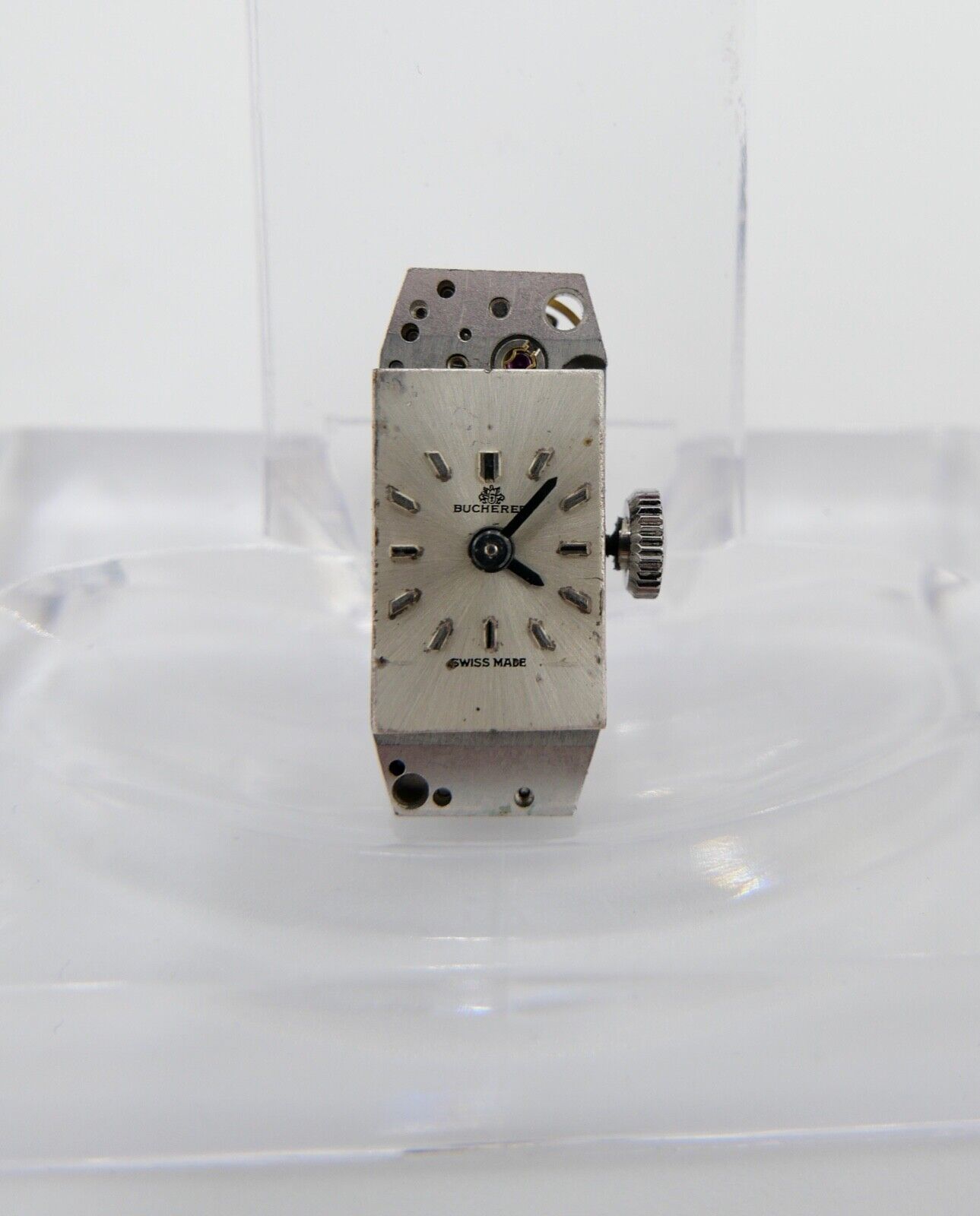 LÄUFT Bucherer Cal. 59-21 Uhrwerk Ziffernblatt Zeiger Krone voll funktionsfähig - Antikhandel-Stuttgart