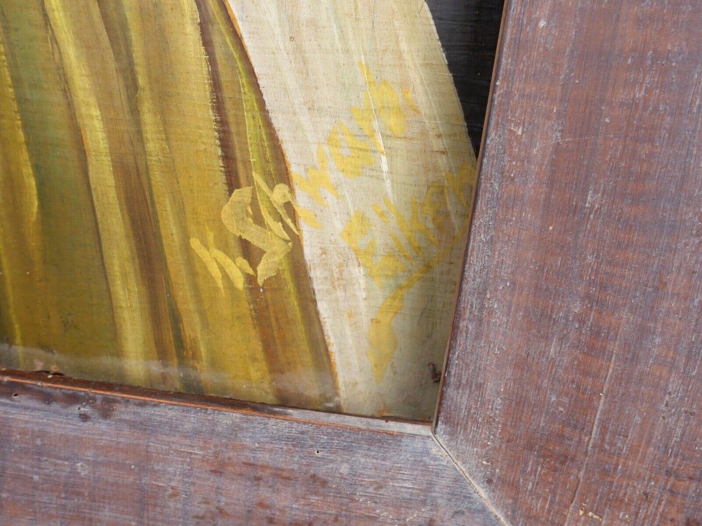 Antikes Religiöses Gemälde signiert " K. Schwarbi Eiken " auf Holz 19.Jh Schweiz - Antikhandel-Stuttgart