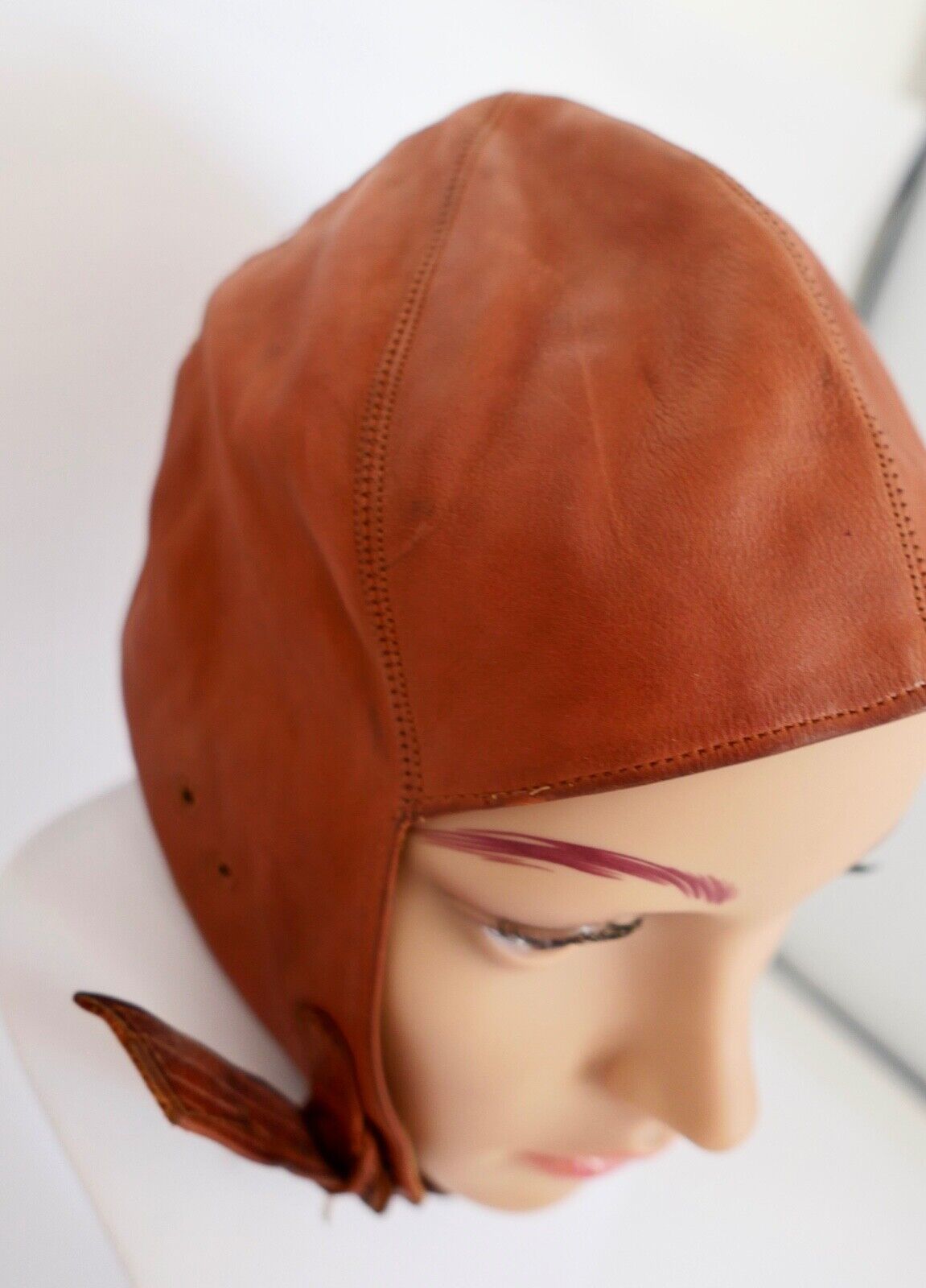 Oldtimer Motorrad Cabrio Flieger Haube Leder Braun 1930-40er Jahre SPORT STEIDEL - Antikhandel-Stuttgart