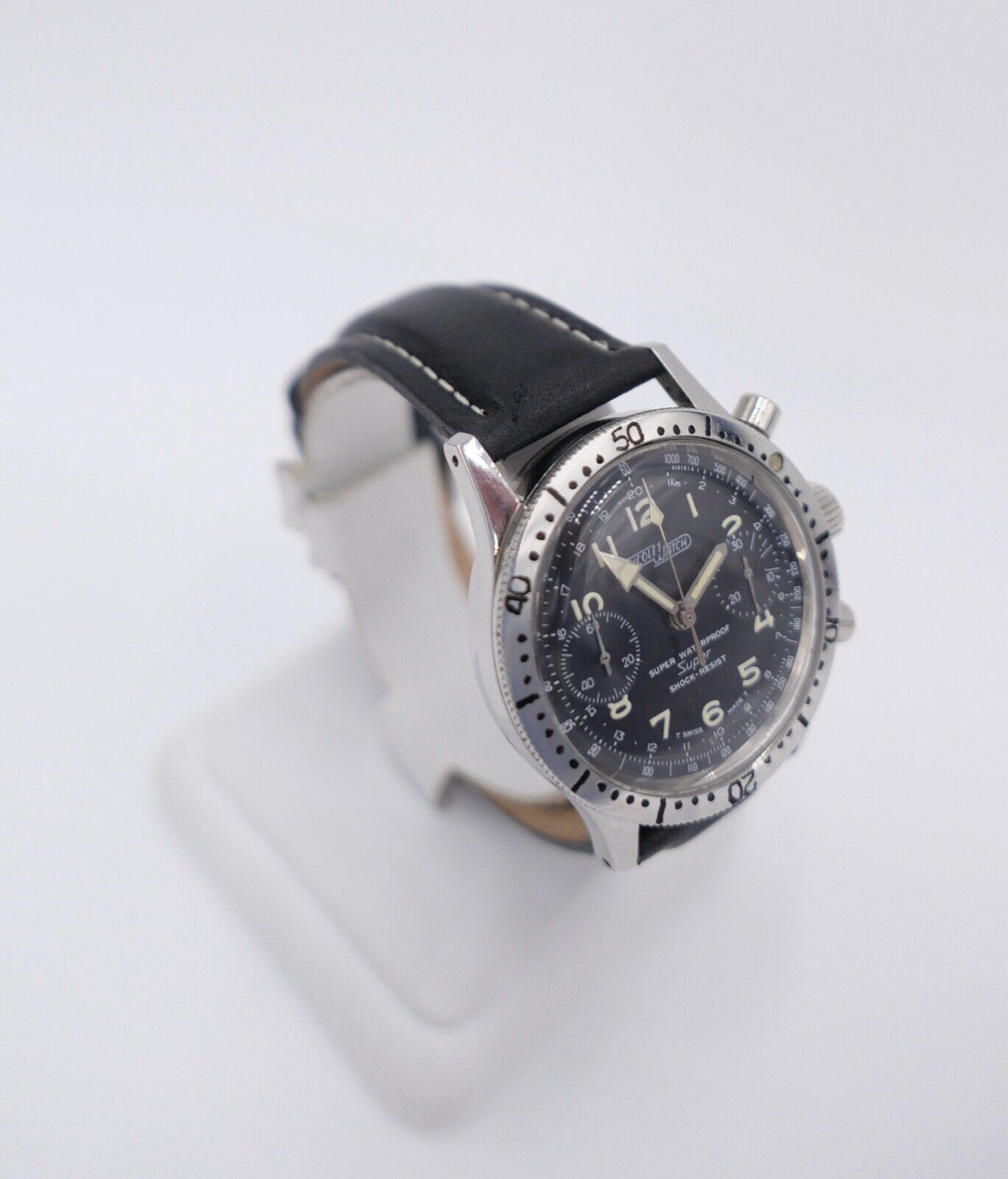 NICOLET WATCH SUPER WATERPROOF Landeron 39 Diver Chronograph 1960er Jahre 38mm - Antikhandel-Stuttgart