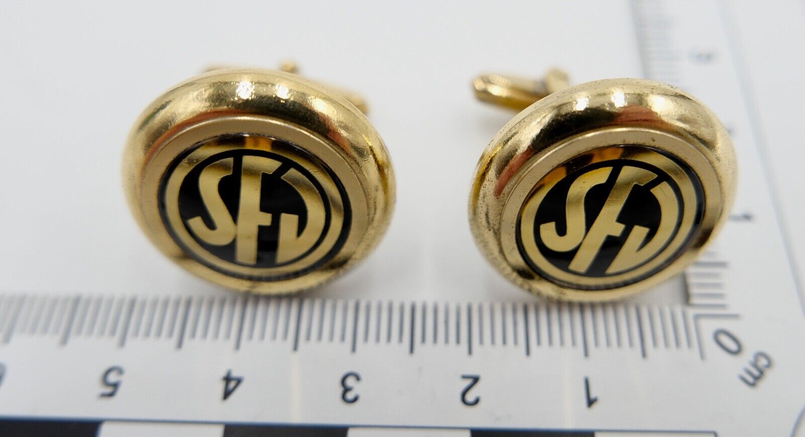 PAAR 2 Manschettenknöpfe SFV Süddeutscher Fußball Verband badge Pin cufflinks - Antikhandel-Stuttgart