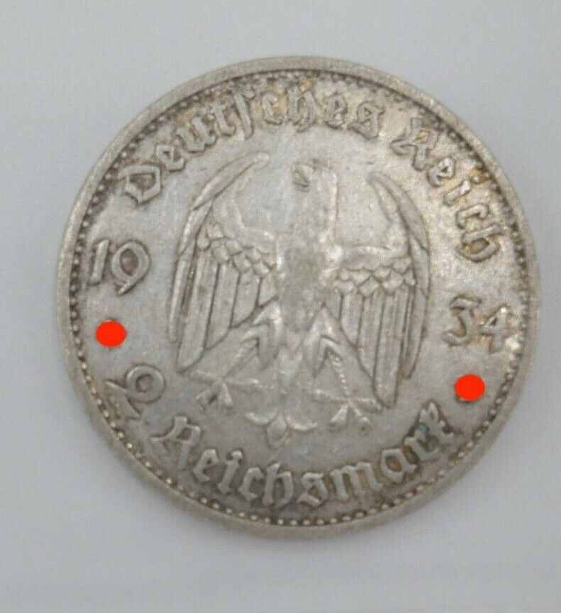 2 Reichsmark 625 Silbermünzen " 1934 G " Jäger J. 355 Garnisonskirche Datum - Antikhandel-Stuttgart