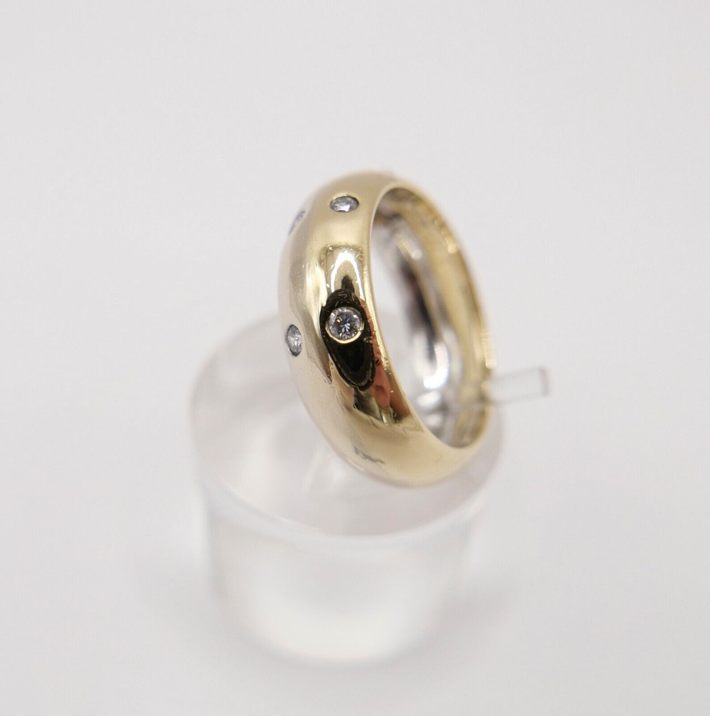 Massiver 750 18K Gold Bicolor Damen Ring mit 6x Brillanten 0,21 Ctw Gr. 54 - Antikhandel-Stuttgart