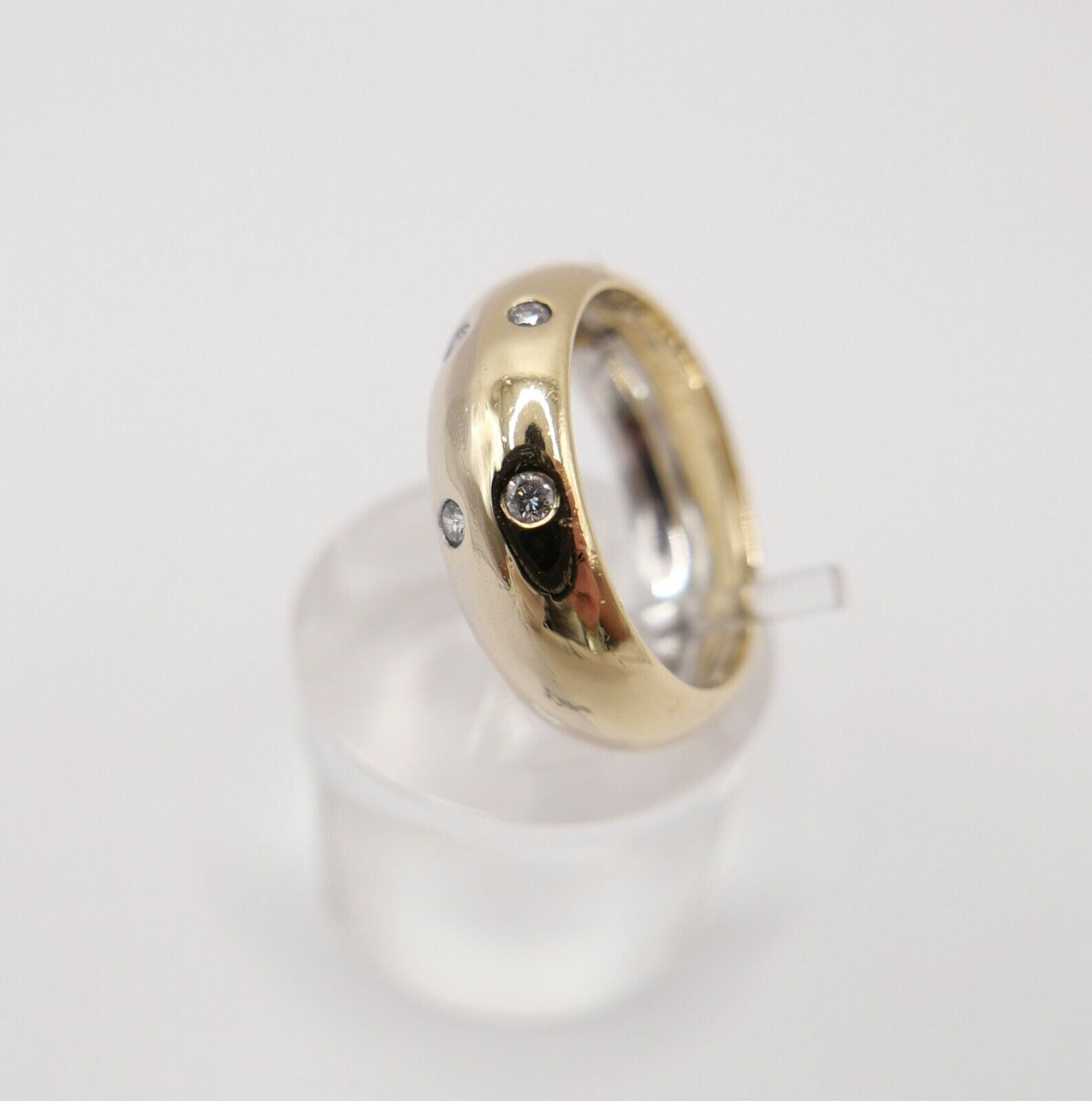 Massiver 750 18K Gold Bicolor Damen Ring mit 6x Brillanten 0,21 Ctw Gr. 54 - Antikhandel-Stuttgart