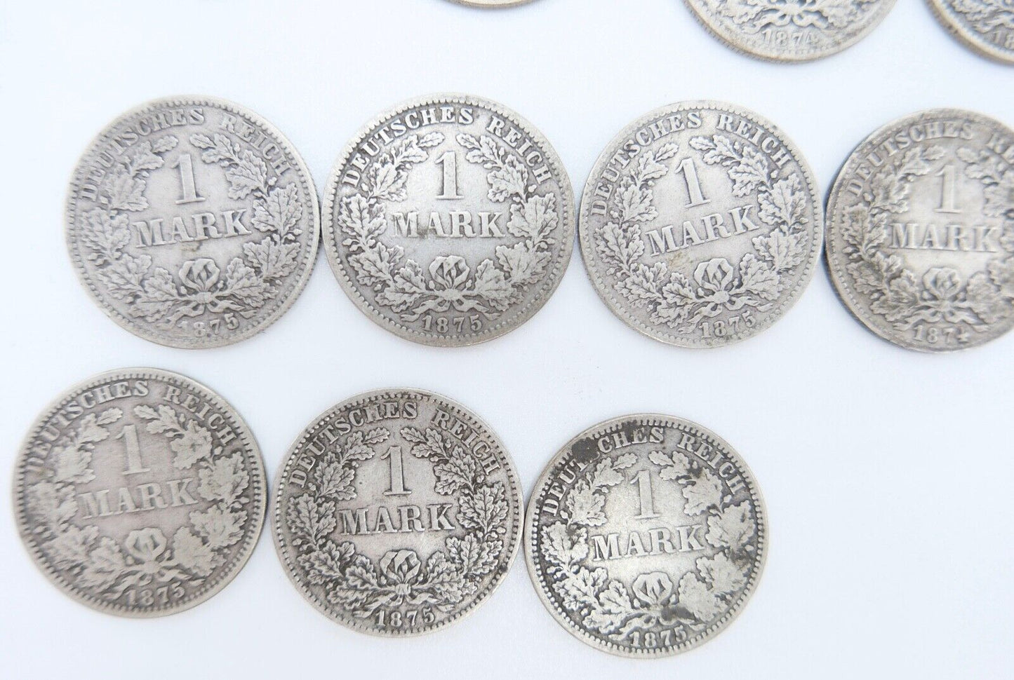 11x 1 Mark Deutsches Reich Jäger J.9 A B D F G 1873 / 1874 / 1875 / 1881 - Antikhandel-Stuttgart