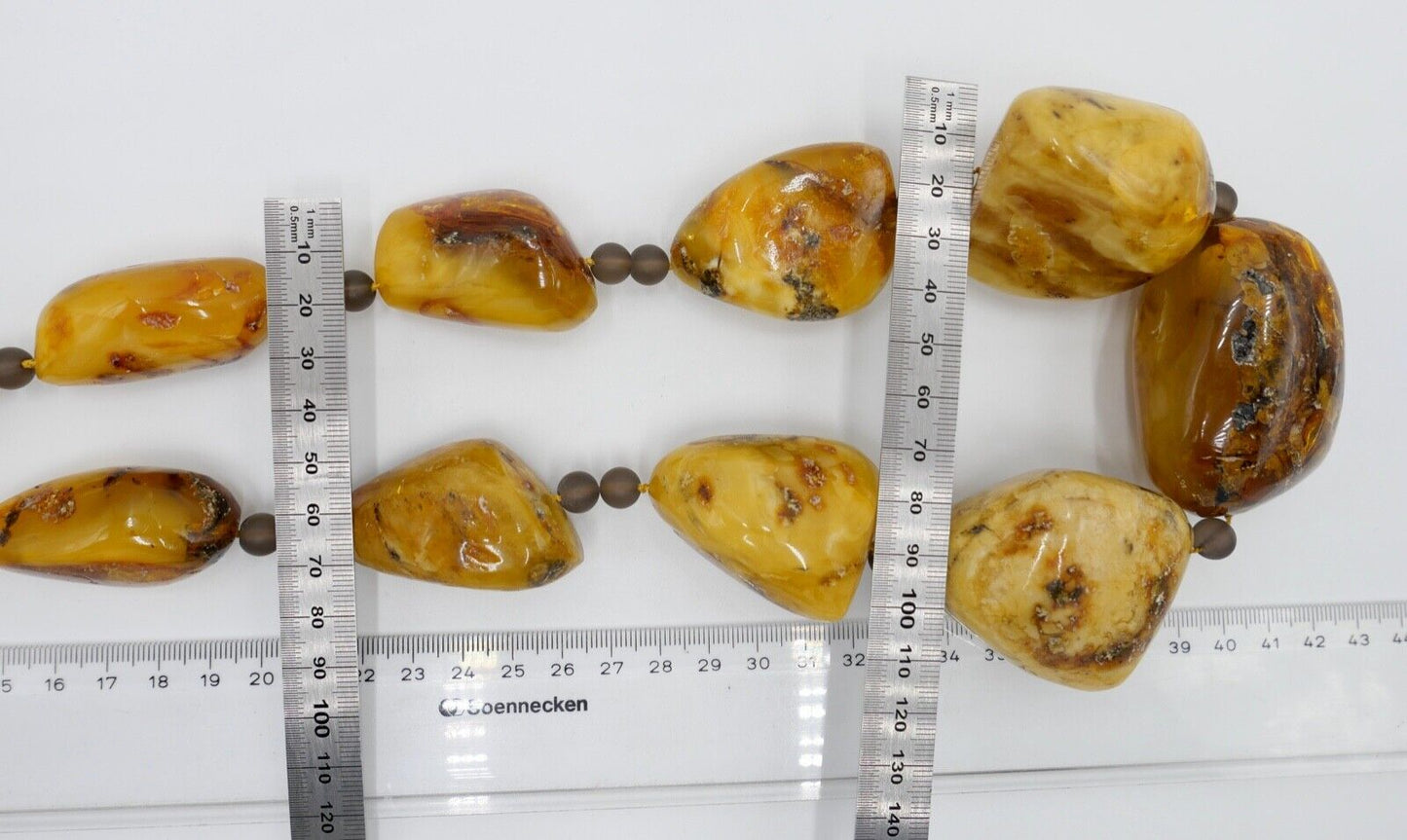 vintage XXL Bernstein Kette Halskette Collier 296,6 gr silber 925 - Antikhandel-Stuttgart