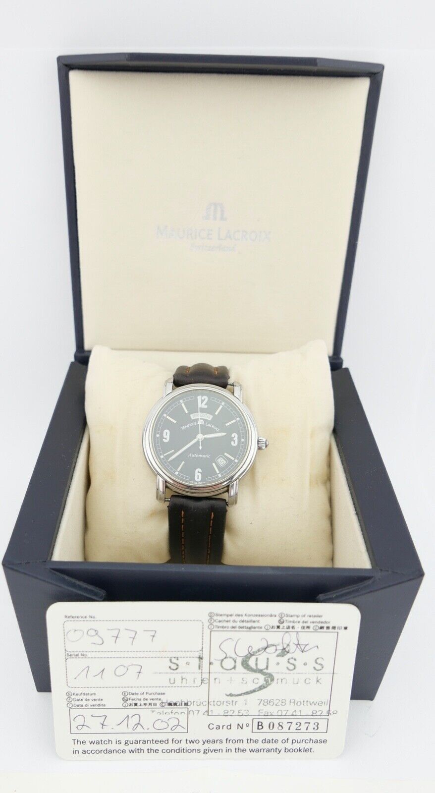 Maurice Lacroix Pontos 09777 Automatic Herren Uhr Day Date Edelstahl Eta 2836-2 - Antikhandel-Stuttgart