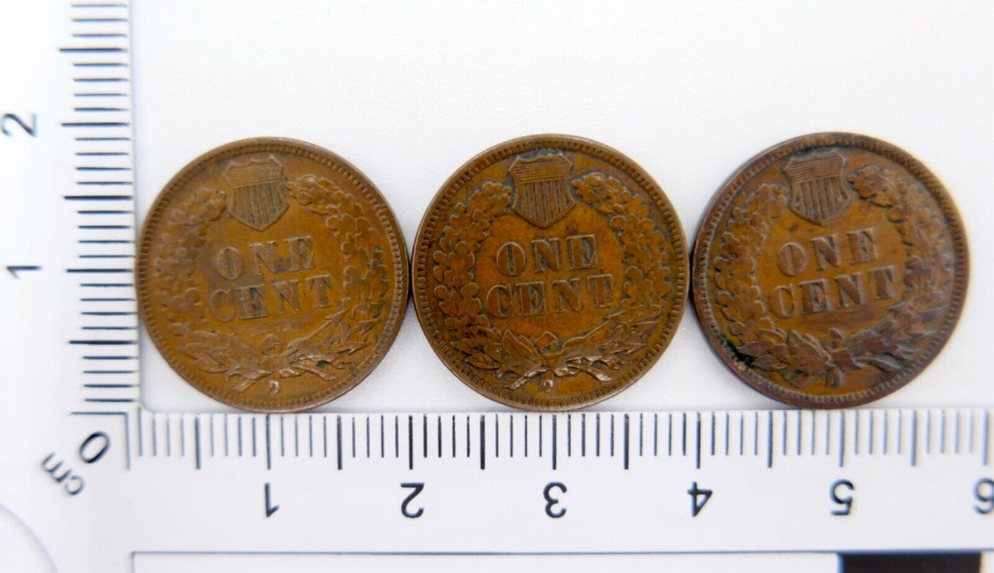 Posten Lot 3 Stück one 1 Cent USA indianer Kopf 1884 1888 1907 in SS-VZ - Antikhandel-Stuttgart