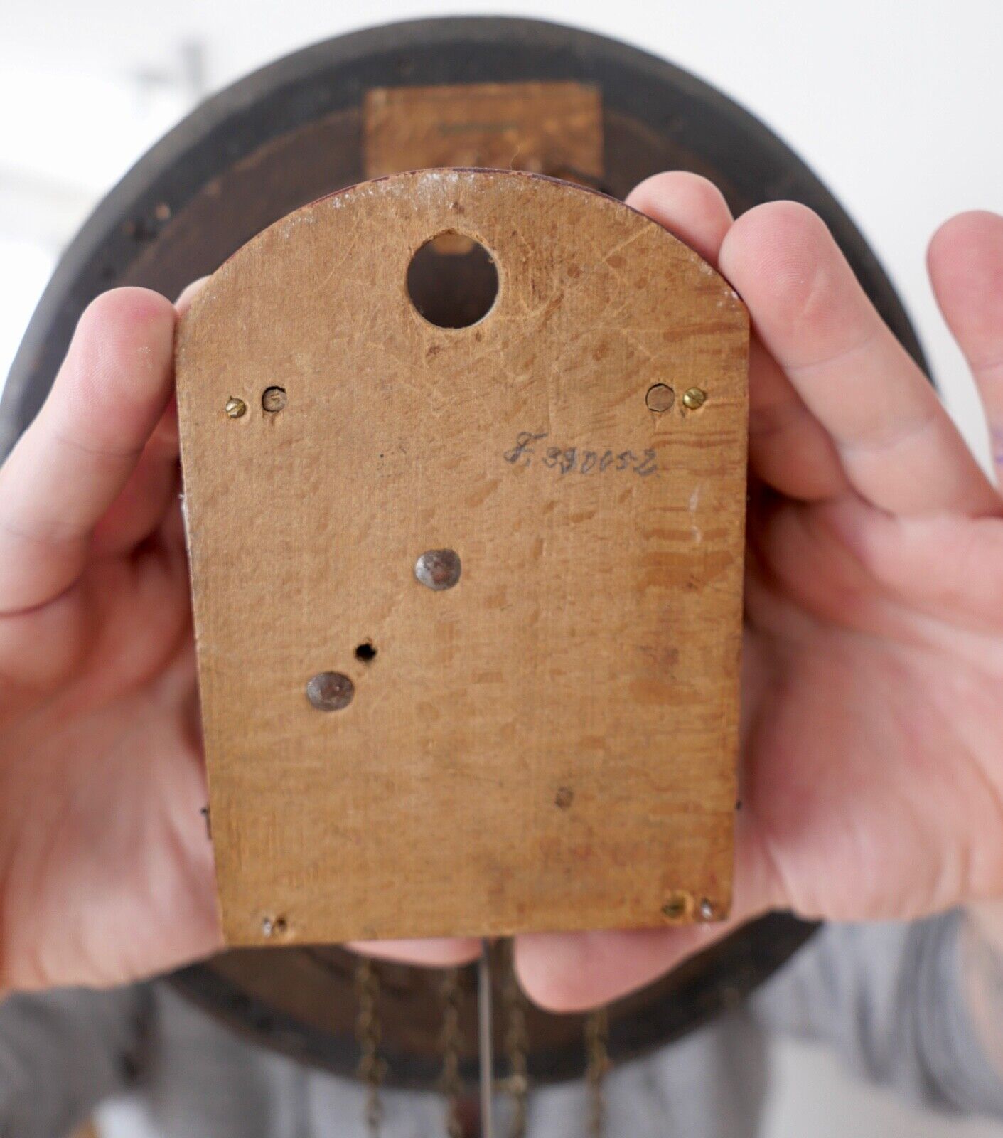 BIEDERMEIER antike Wanduhr Schottenuhr mit Hinterglas 1840 - Antikhandel-Stuttgart