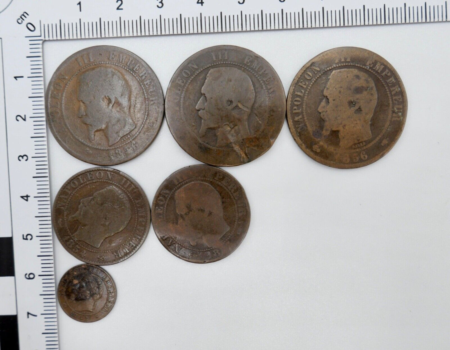 Lot Posten Frankreich Napoleon III 1854-1862 on Cinq Dix 1 5 10 Centimes - Antikhandel-Stuttgart