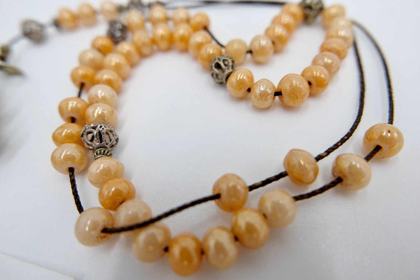 Antiker Filigraner Rosenkranz / Gebetskette Emaile Email Kreuz Silber um 1870 - Antikhandel-Stuttgart