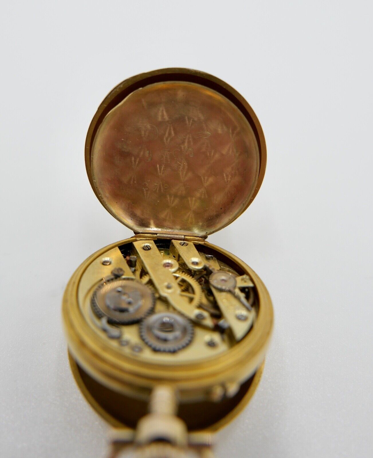 Antike Schweizer Damen Taschenuhr 585 Gold Diamanten im Kleeblatt 56 14K 0,585 - Antikhandel-Stuttgart