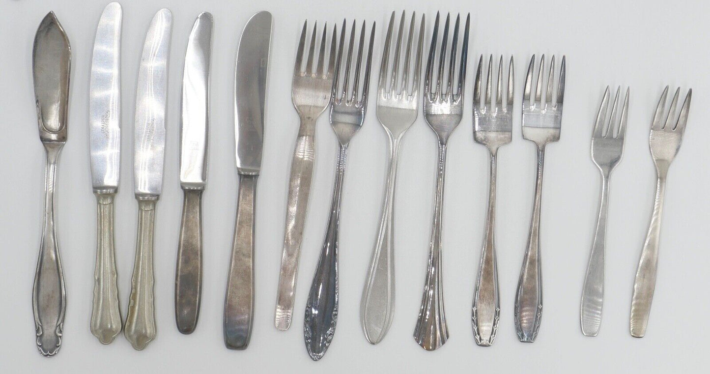27 Teile Posten Berndorf Besteck diverse Modelle 90er Silber Löffel Gabel Messer - Antikhandel-Stuttgart