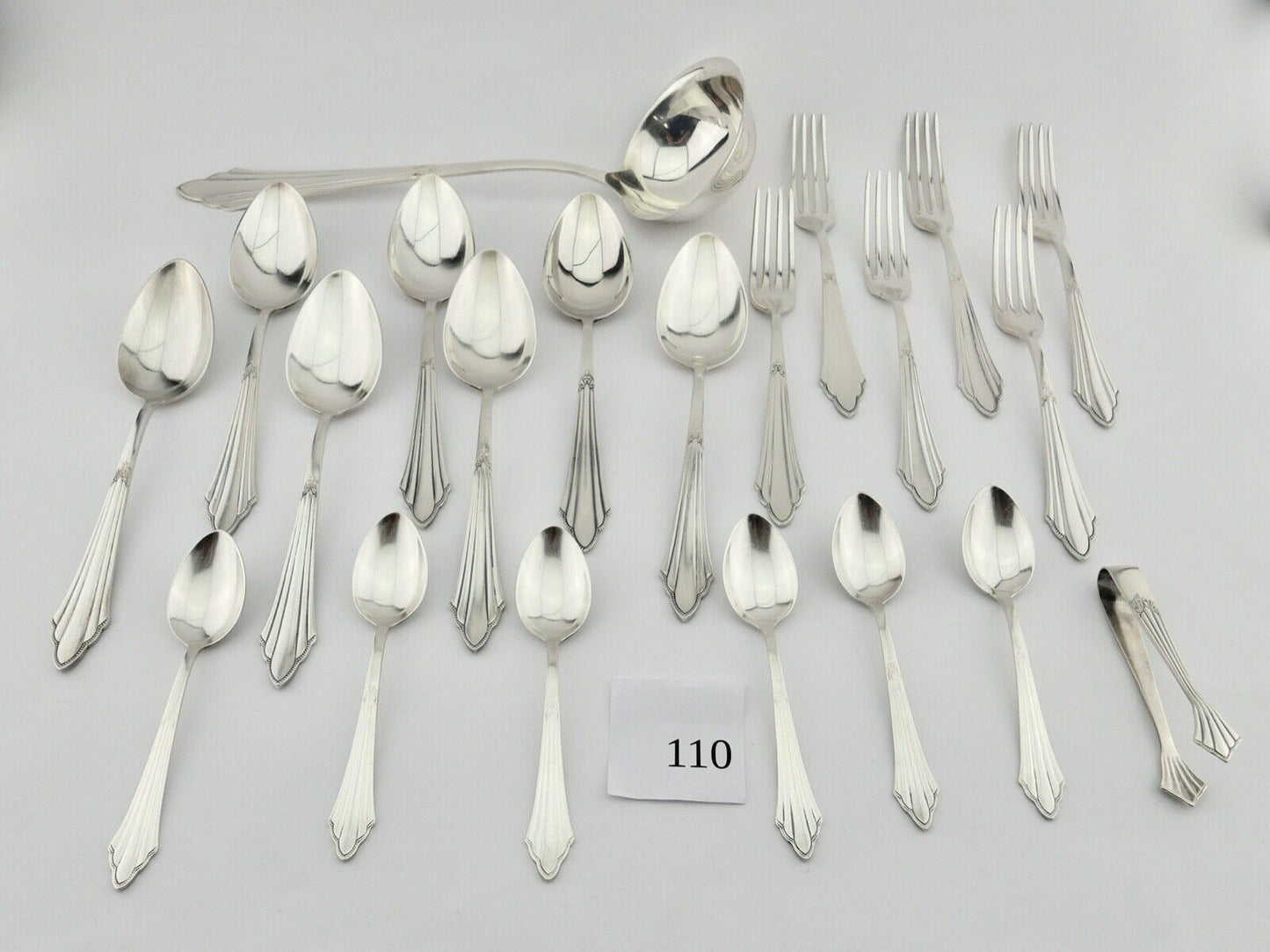 21 Tlg WMF 900 Fächermuster 90er cutlery Besteck Gabel Löffel Schöpfer Zange - Antikhandel-Stuttgart