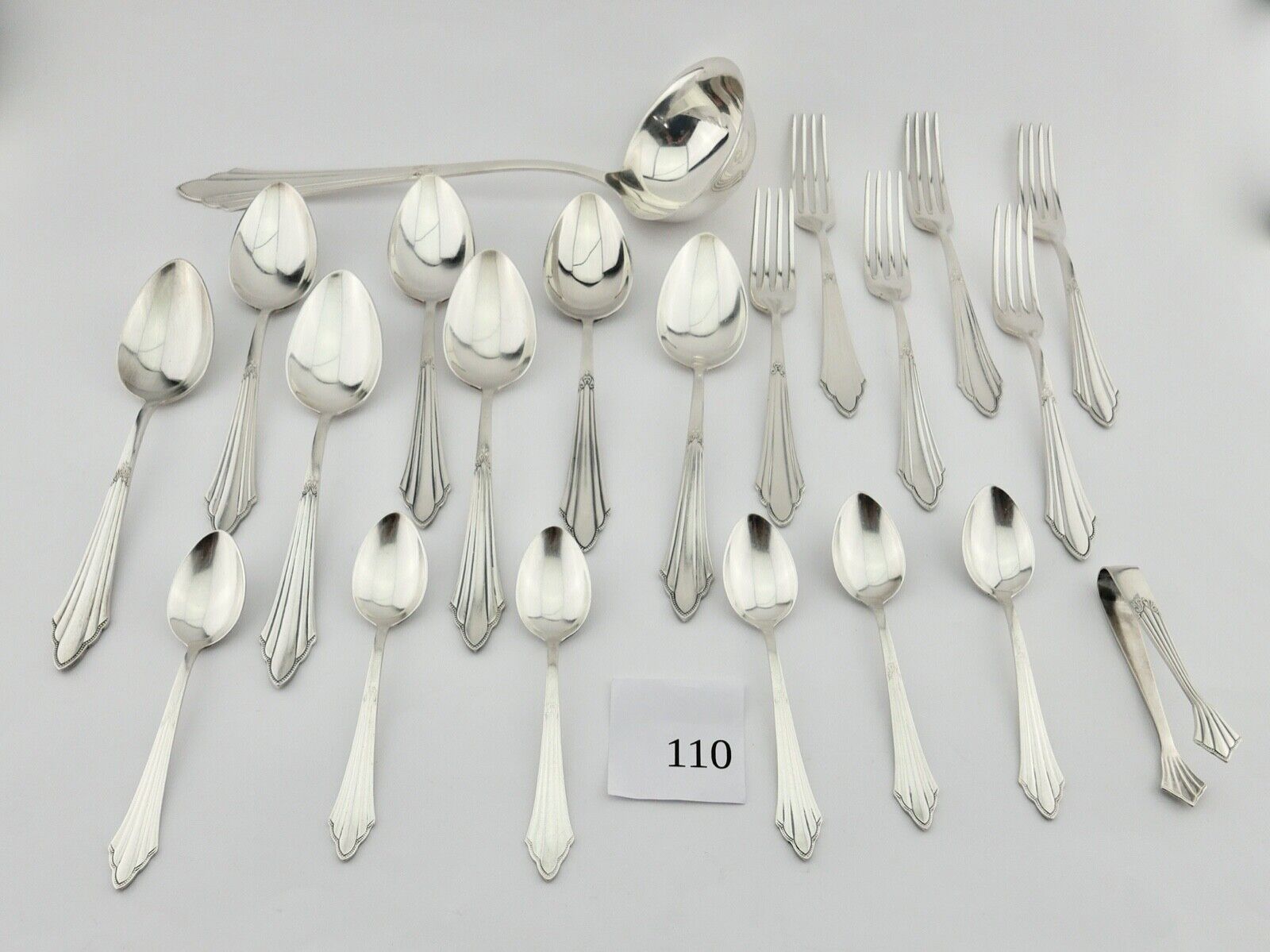 21 Tlg WMF 900 Fächermuster 90er cutlery Besteck Gabel Löffel Schöpfer Zange - Antikhandel-Stuttgart