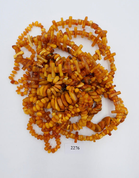 Konvolut / Posten Bernstein butterscotch inklusive XXL Kette Ketten 311,8 Gramm - Antikhandel-Stuttgart