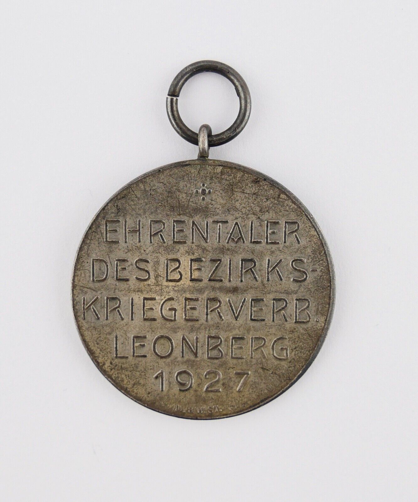 Ehrentaler des Bezirks Kriegsverband Leonberg 1927 Silber 950 - Antikhandel-Stuttgart
