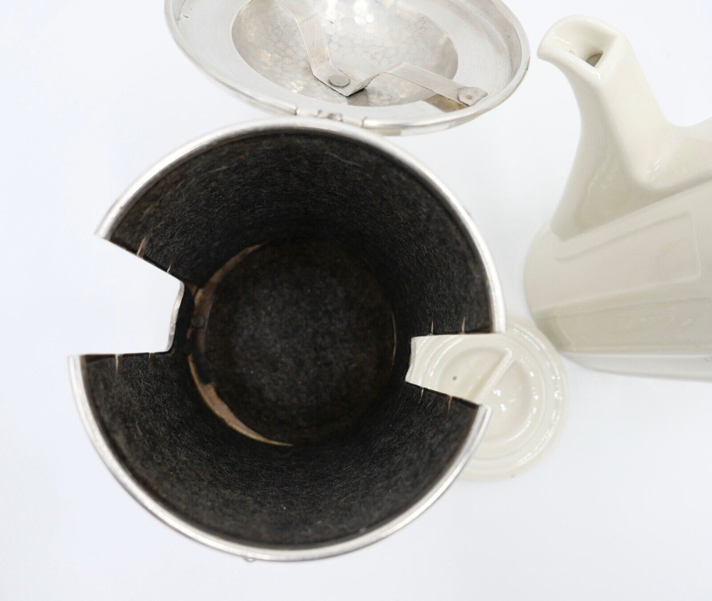 Kaffeekern WMF HUTSCHENREUTHER Kaffeekanne Milchkännchen Zuckerdose gehämmert - Antikhandel-Stuttgart