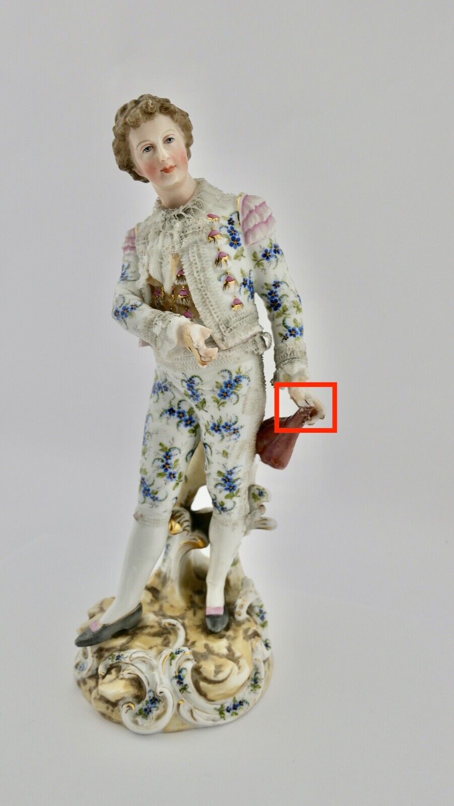 Volkstedt Richard Eckert & co Porzellan Figur 1894 - 1900 galanter Jüngling - Antikhandel-Stuttgart