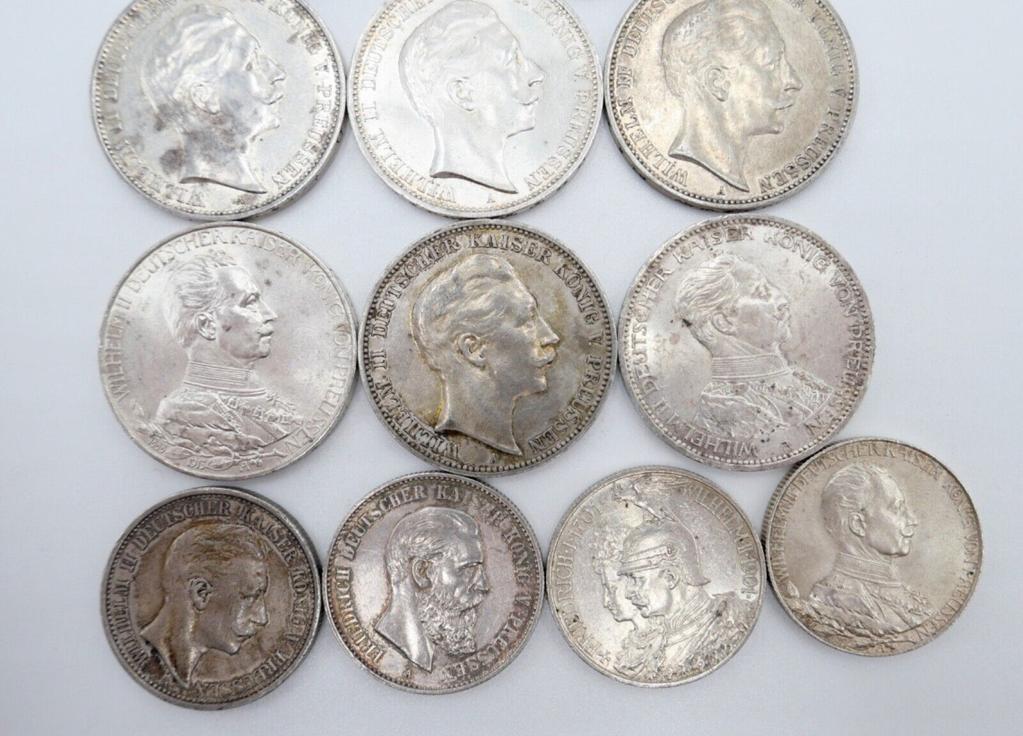 12x 2 3 5 Mark 1876-1914 Preußen Wilhelm Jäger J. 97 98 102 103 111 112 113 114 - Antikhandel-Stuttgart