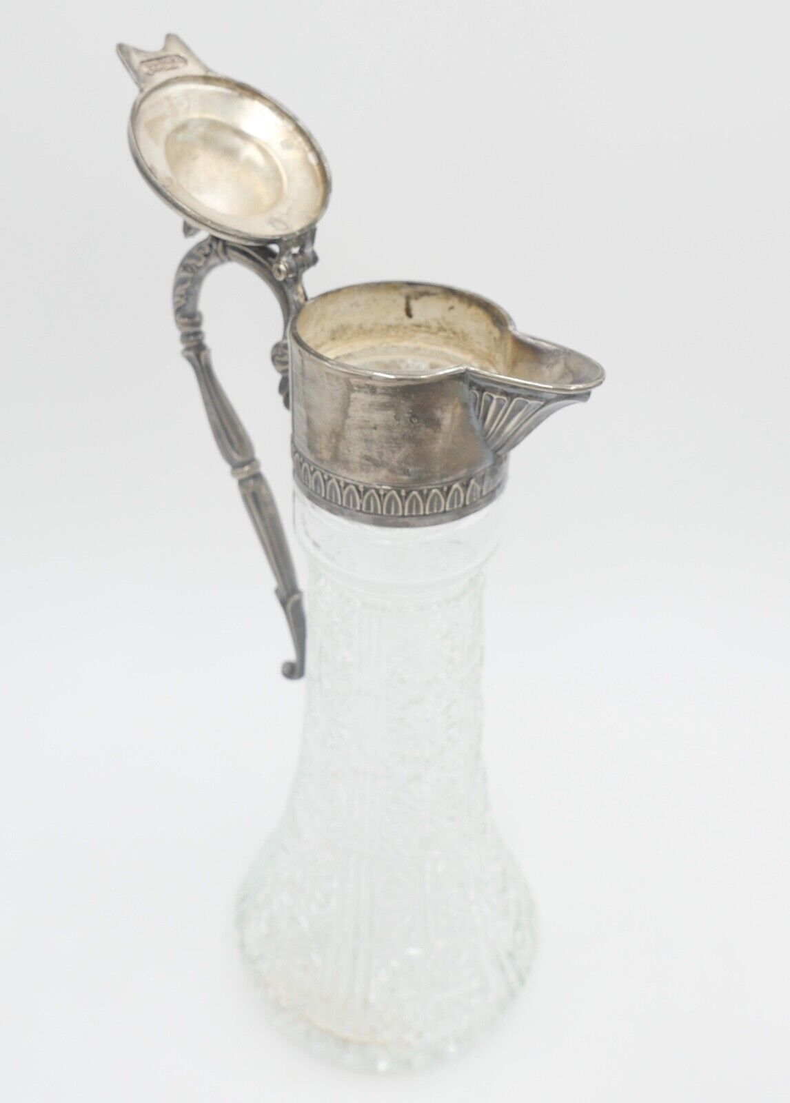 50er Jahre Karaffe RAIMOND versilbert made in Italy Glas Italien - Antikhandel-Stuttgart