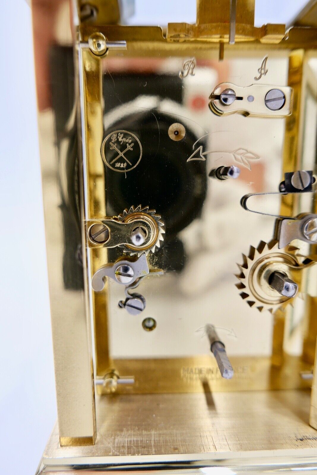 L’Epée 1839 Reiseuhr Tischuhr Frankreich 80-90er Jahre Messing mit Wecker - Antikhandel-Stuttgart