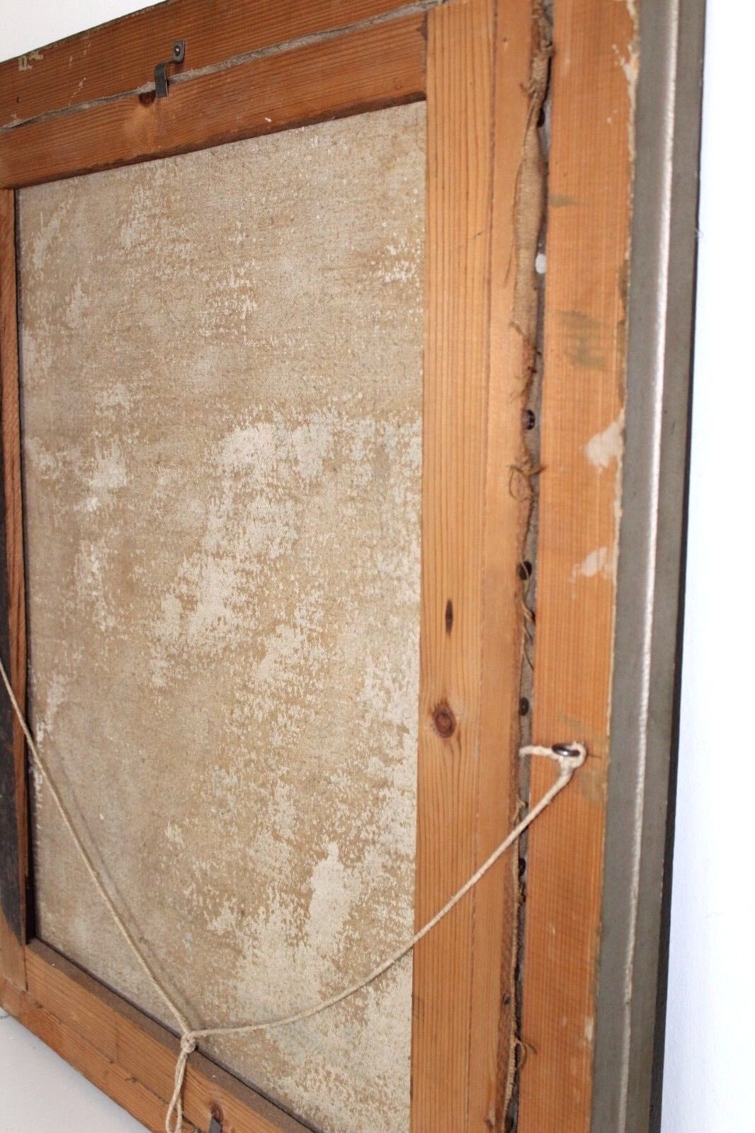 Großes Ölgemälde oil painting Dorf Bach Enten Brücke Wasser - Antikhandel-Stuttgart