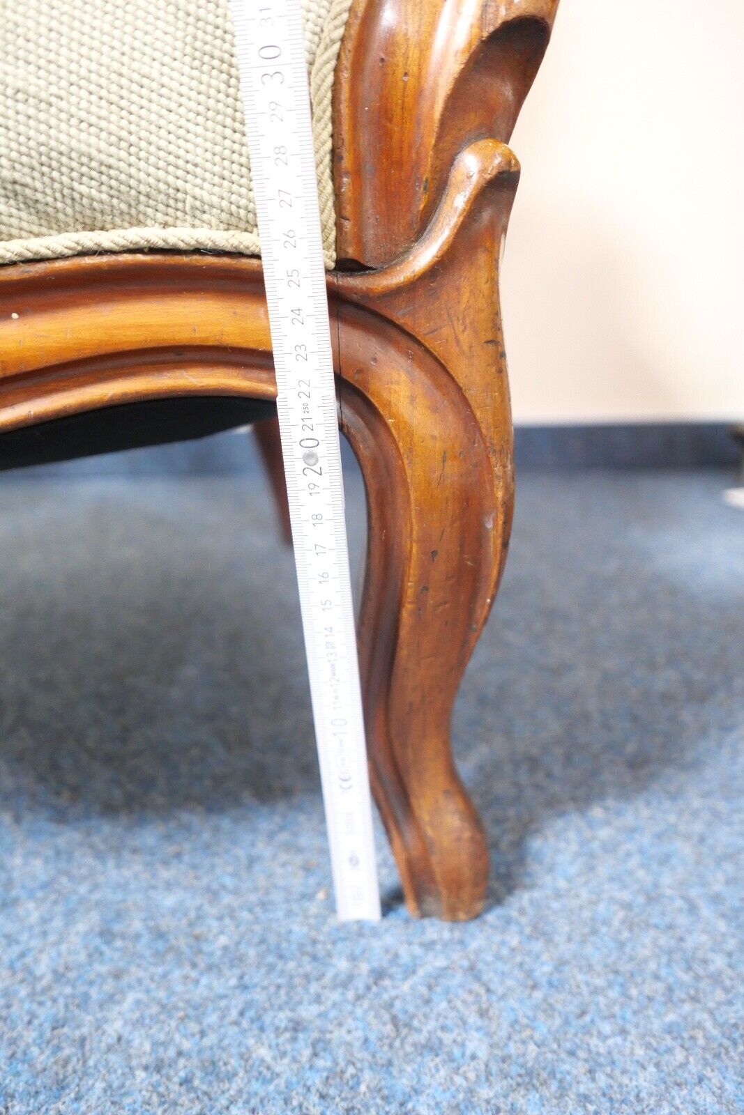 antik massiver Biedermeier Gobelin um 1850 Stuhl Sessel Kissen Blumenbukett - Antikhandel-Stuttgart